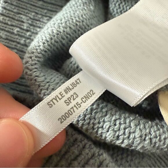 NWT Madewell Supercrop Sweater Womens Sz M Blue Knit V Neck Long Sleeve Pullover - Picture 9 of 11